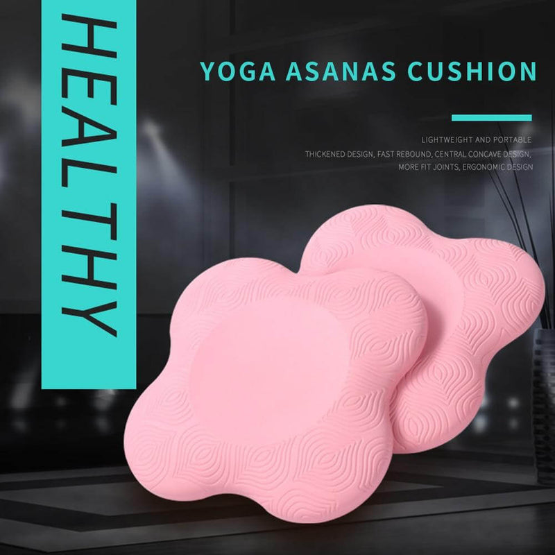 Yoga knee protective pads in soft pink, designed for joint support and comfort during yoga practice.